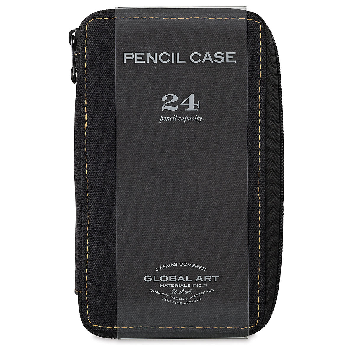 Speedball Canvas Pencil Case - Black, for 24 Pencils, front of the packaging sleeve