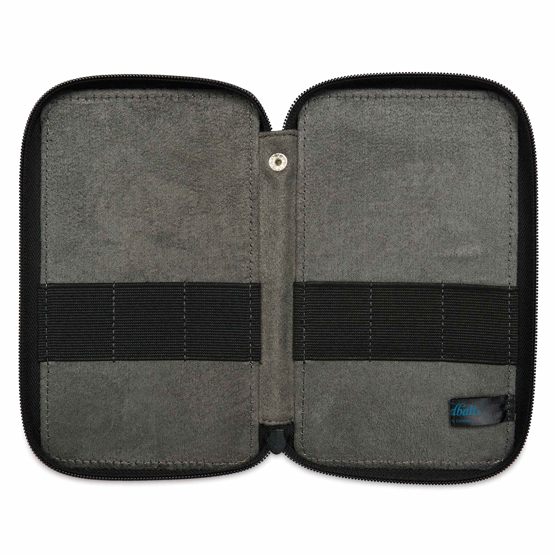 Speedball Canvas Pencil Case - Sage, for 24 Pencils, opened