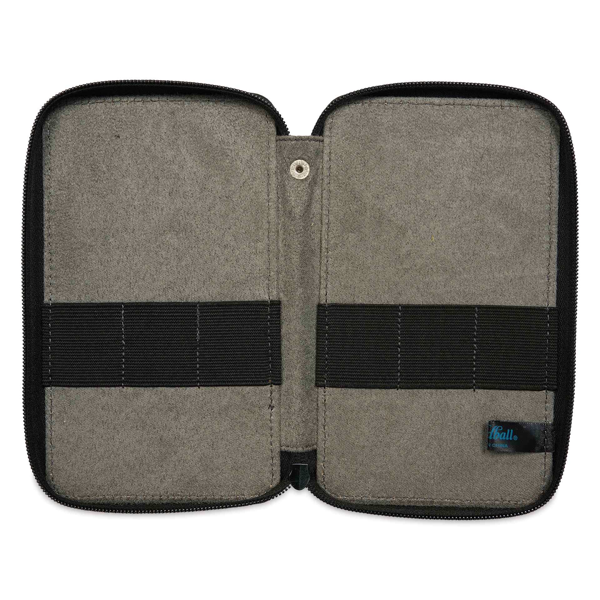 Speedball Canvas Pencil Case - Olive, for 24 Pencils, opened