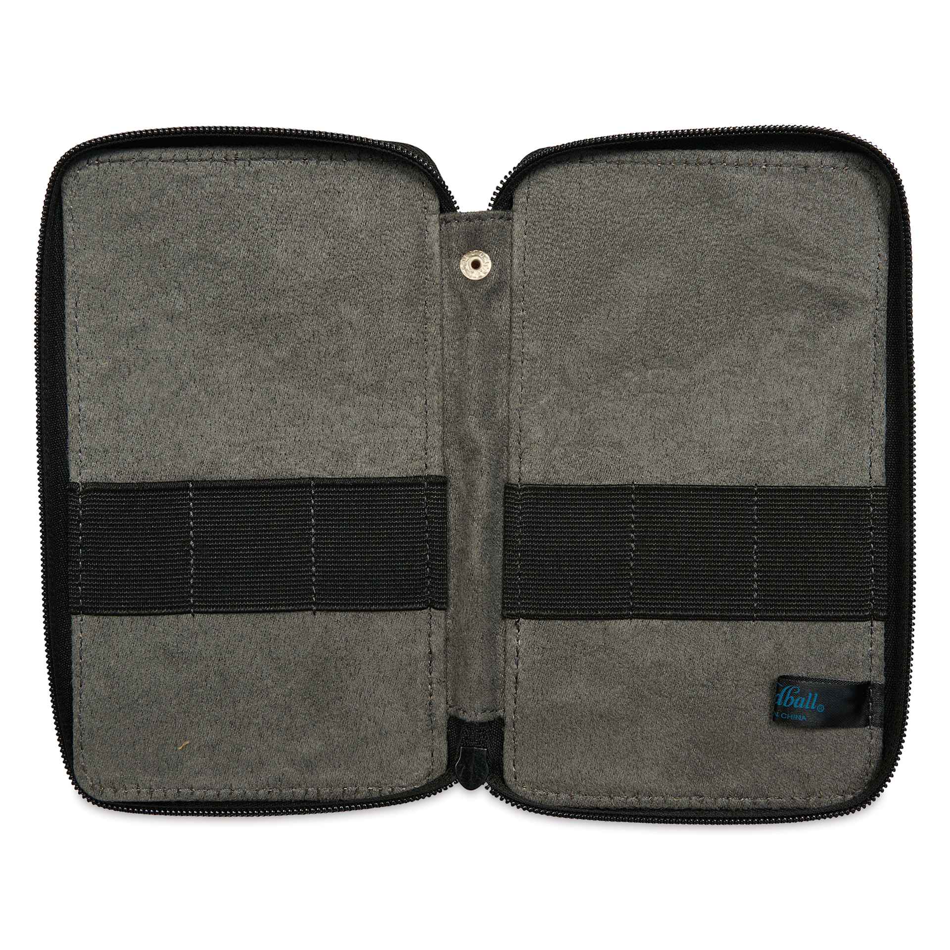 Speedball Canvas Pencil Case - Chocolate, for 24 Pencils, opened