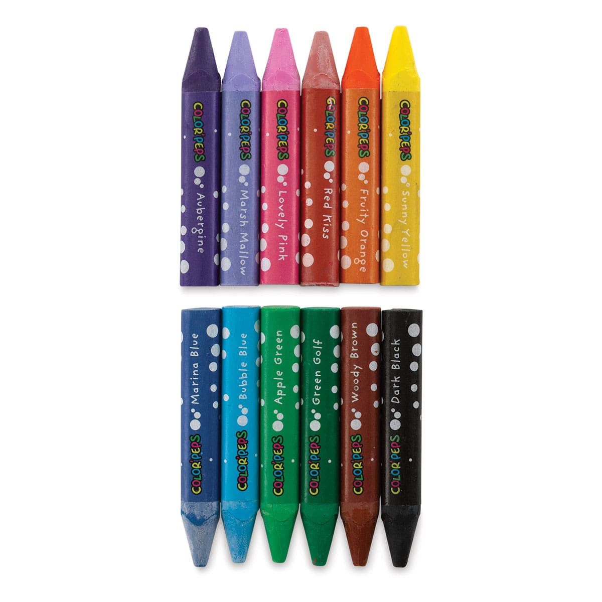 Maped Color'Peps Triangular Oil Pastels - Set of 12 pastels in two rows