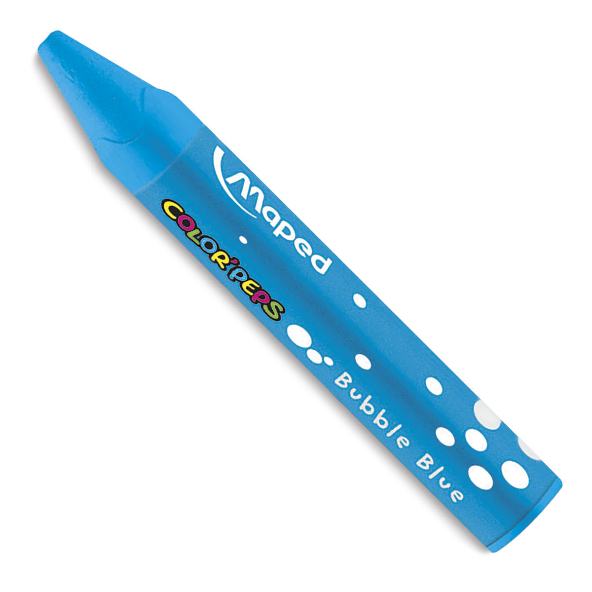 Maped Color'Peps Triangular Oil Pastels - Single Bubble Blue Pastel shown at angle