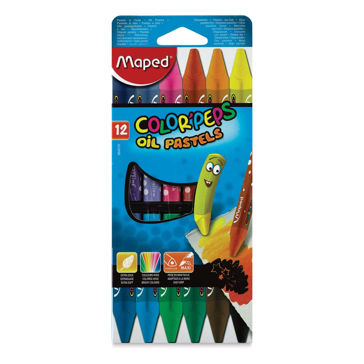 Maped Color'Peps Triangular Oil Pastels - Front of package of Set of 12 