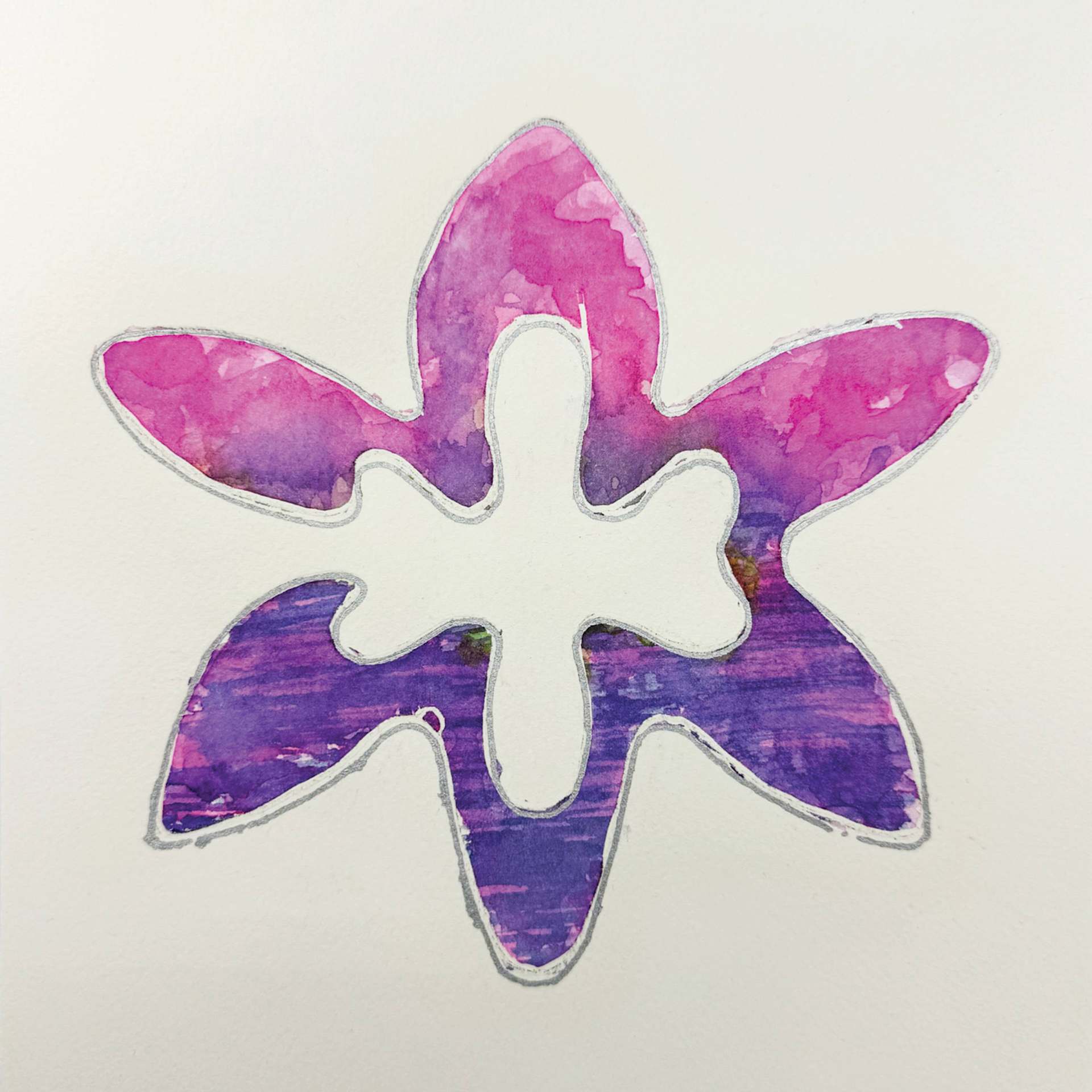 Roylco Jumbo Stencil Set - Mindfulness Tracers - finished flower drawing made with stencil