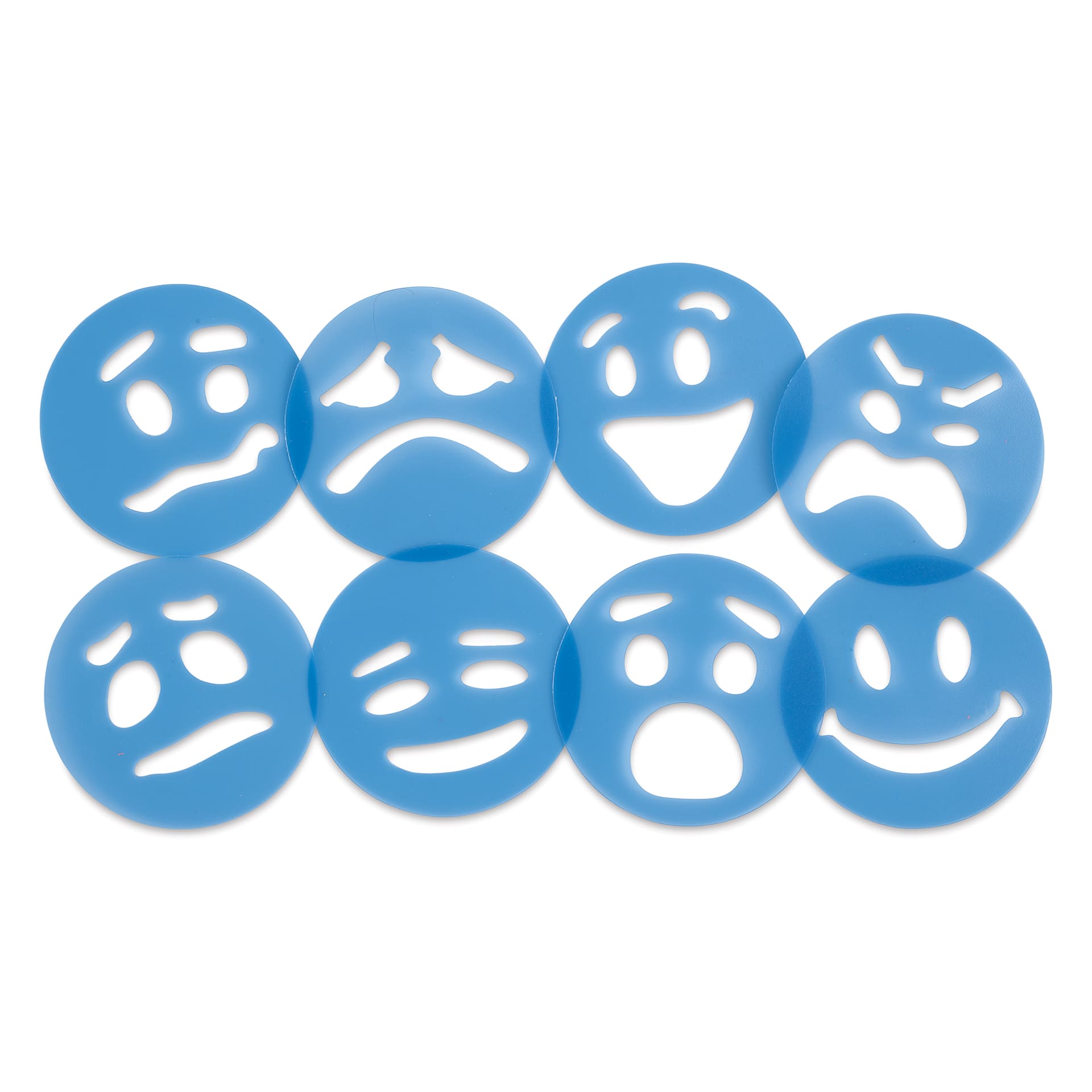 Roylco Jumbo Stencil Set - Emotion Tokens, Set of 8 - all tokens popped out