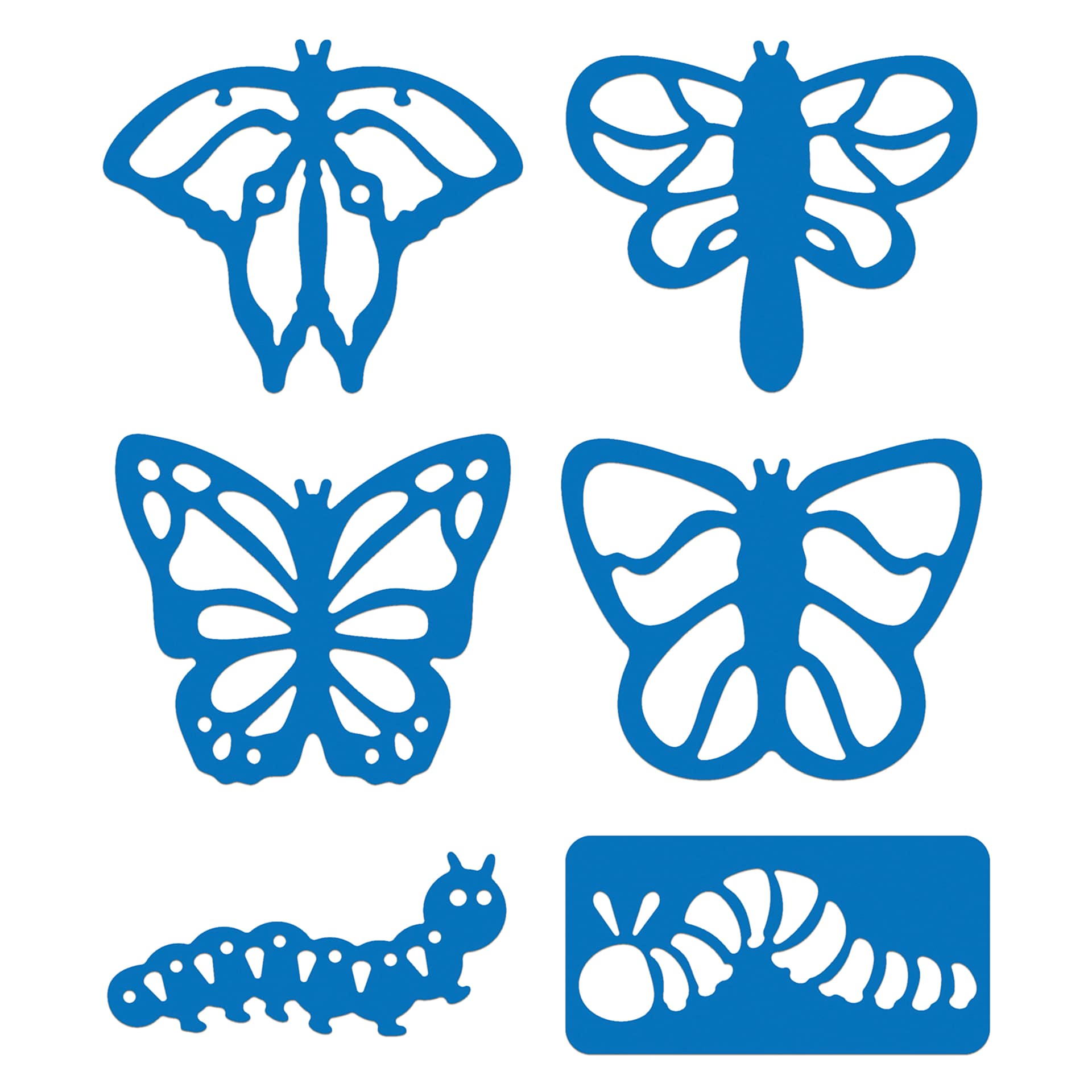 Roylco Jumbo Stencil Set - Butterfly and Friends, Set of 6
