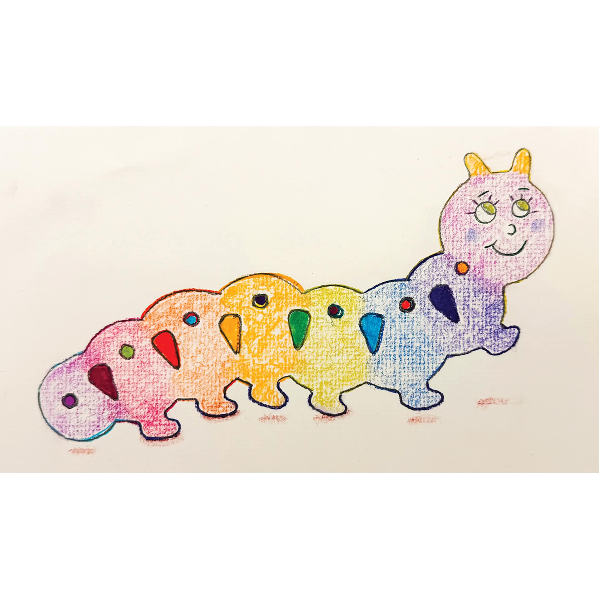 Roylco Jumbo Stencil Set - Butterfly and Friends, Set of 6 caterpillar example