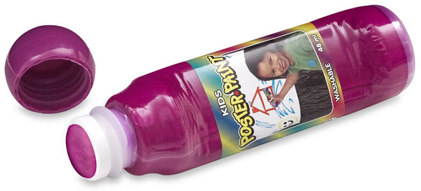 Crafty Dab Poster Paint - Single Purple paint bottle shown open on its side