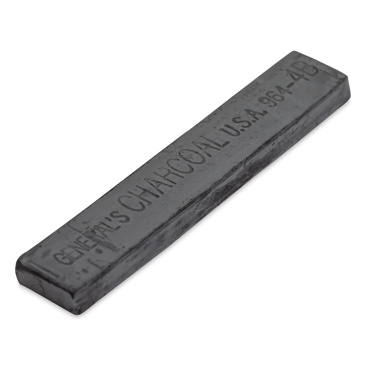 General’s Jumbo Compressed Charcoal - 4B, Box of 6 Sticks, single stick laid out