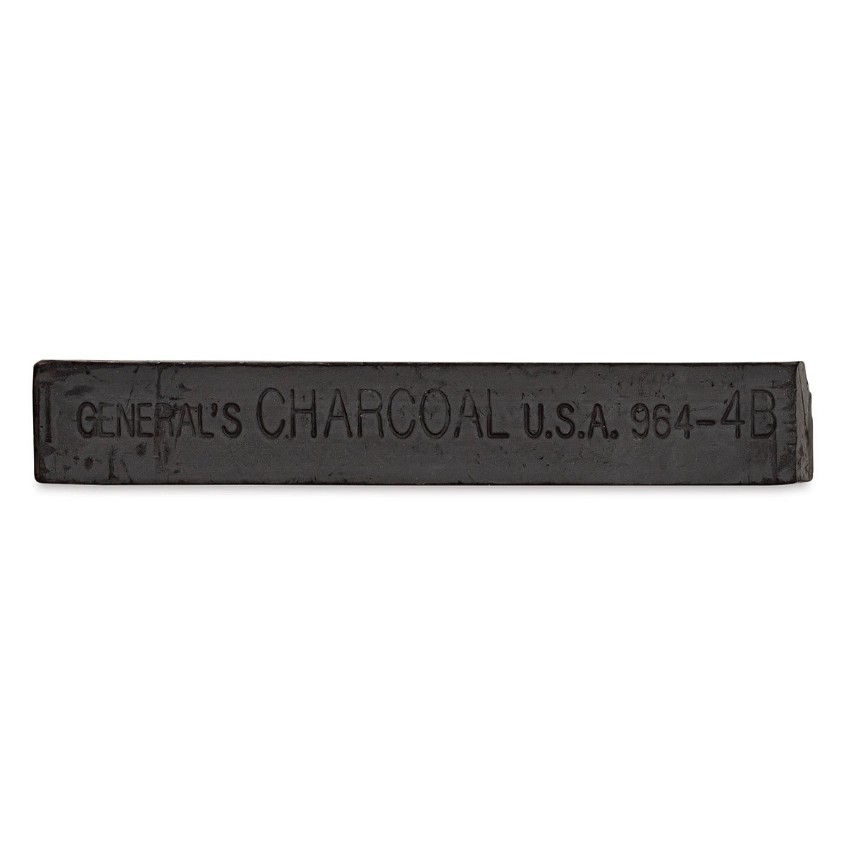 General’s Jumbo Compressed Charcoal - 4B, Box of 6 Sticks, single 4B stick laid out