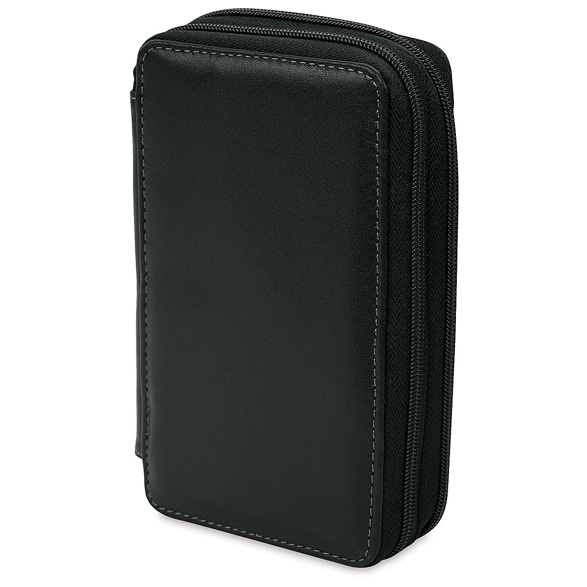 Speedball Classic Leather Pencil Case - Smooth Black, for 48 Pencils