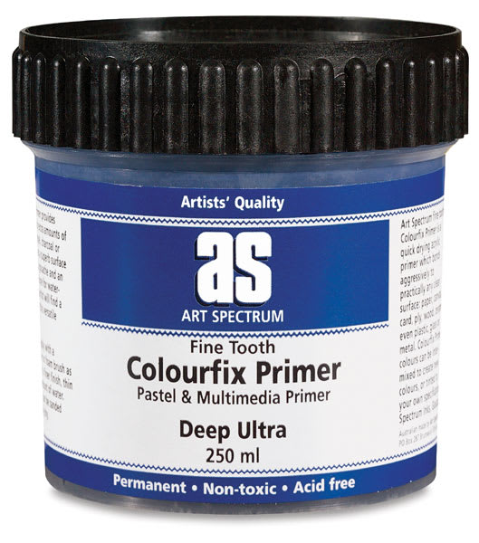 Art Spectrum Pastel and Multimedia Primer - Front of 250 ml Deep Ultra Blue Primer
