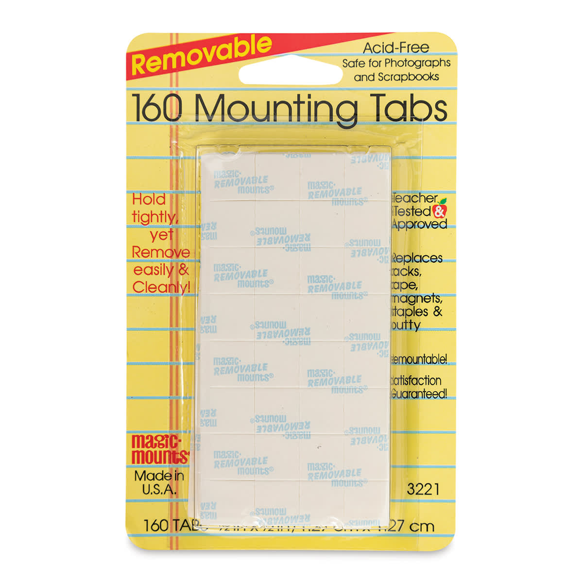 Removable Mounting Tabs - 1/2" x 1/2", Pkg of 160