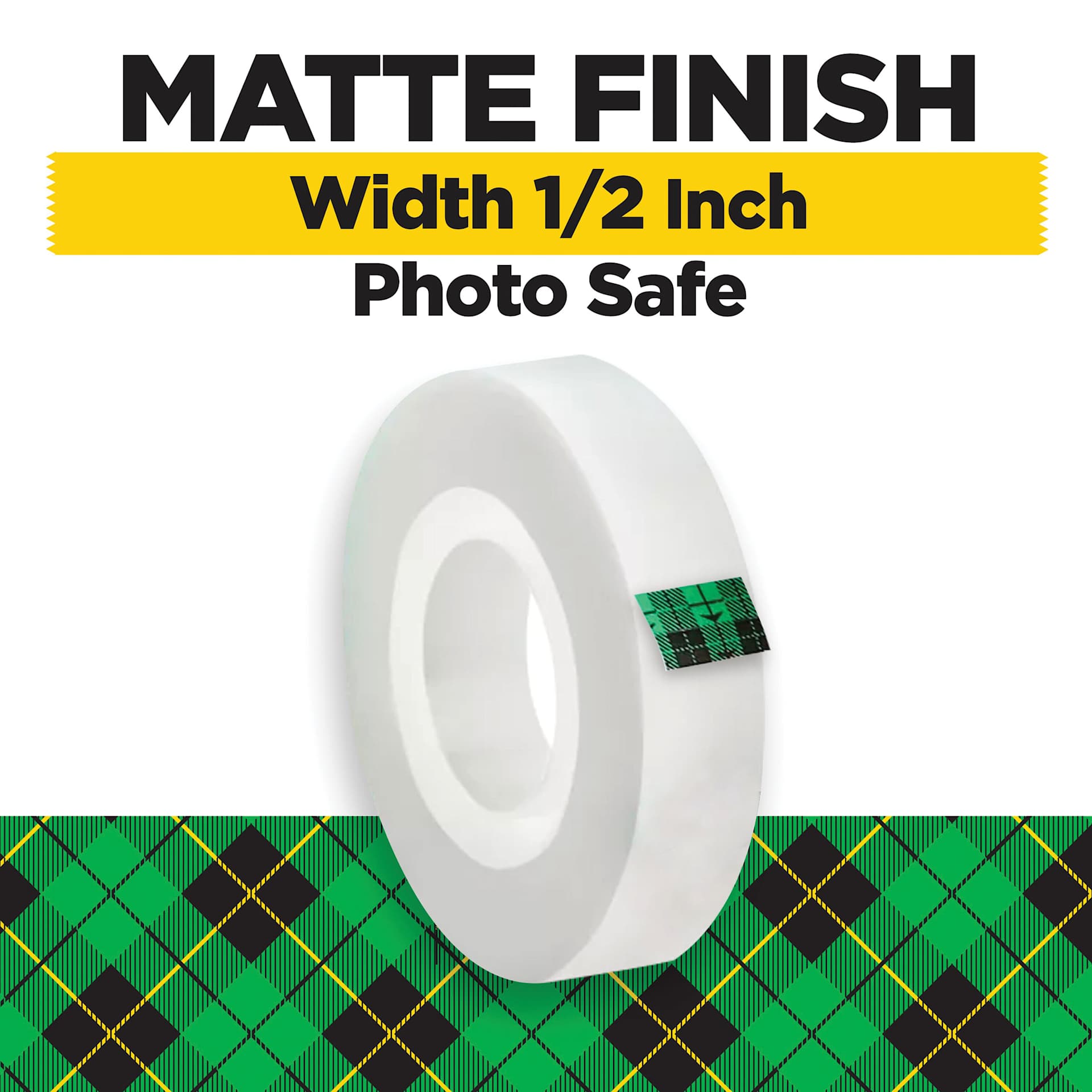 Matte finish, Width 1/2 inch, Photo safe