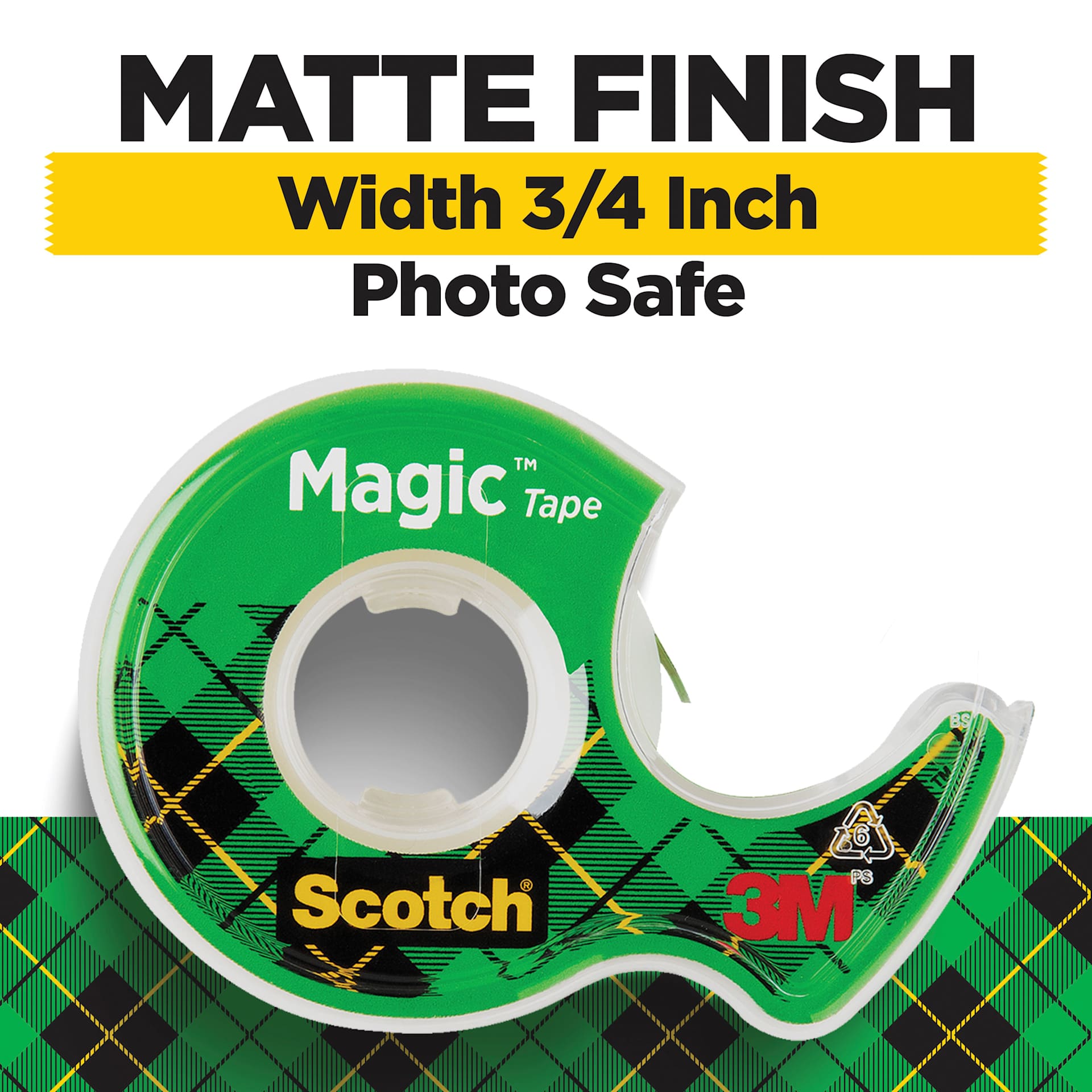 Matte finish, Width 3/4 inch, Photo safe