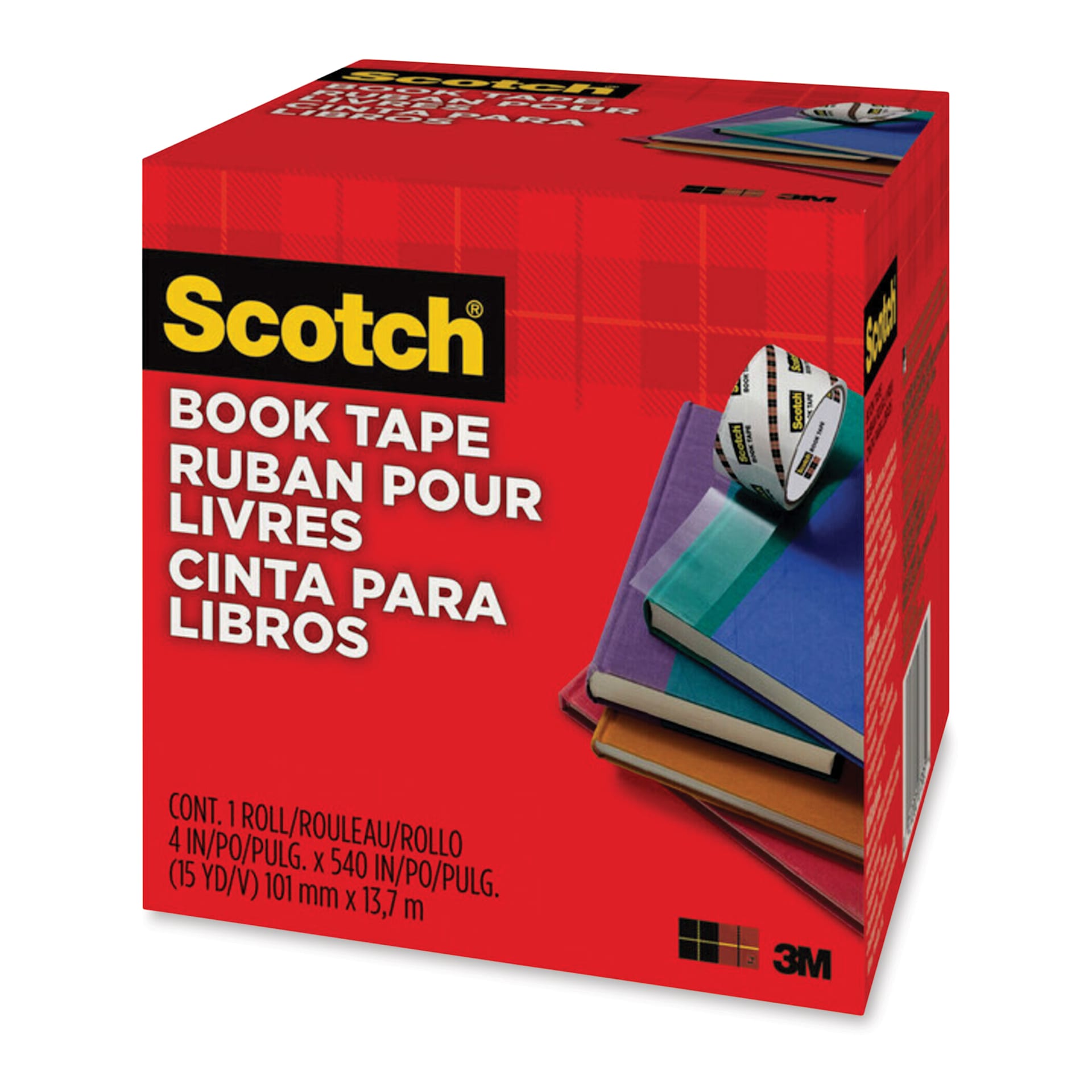 Scotch Book Tape - 4" x 15 Yards, front of packaging