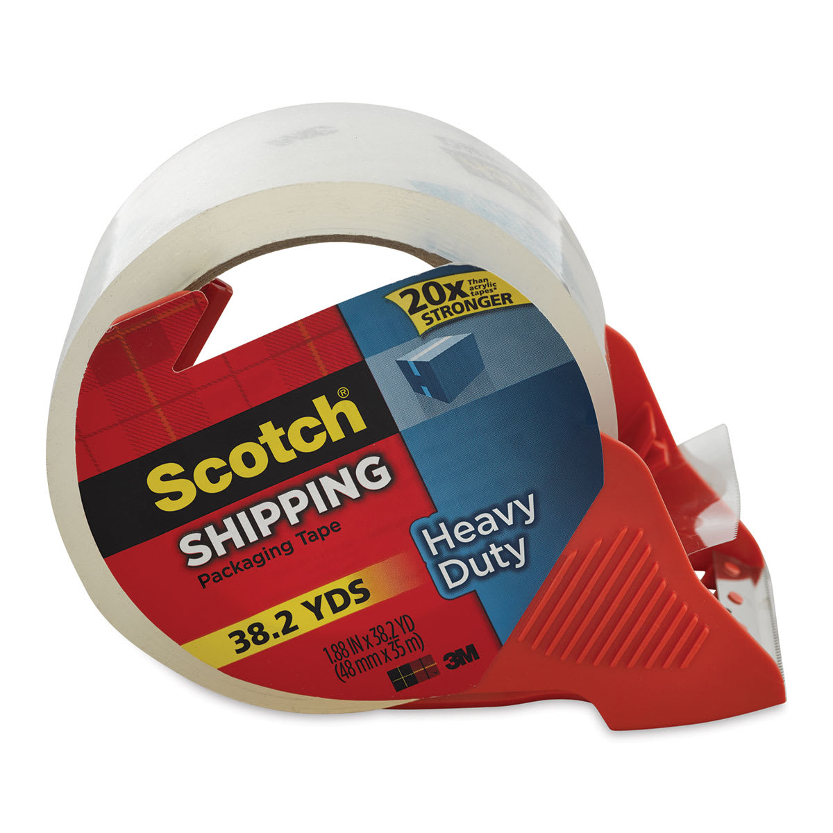 Scotch Super Strength Packaging Tape - 1.88" x 38.2 yd, includes dispenser