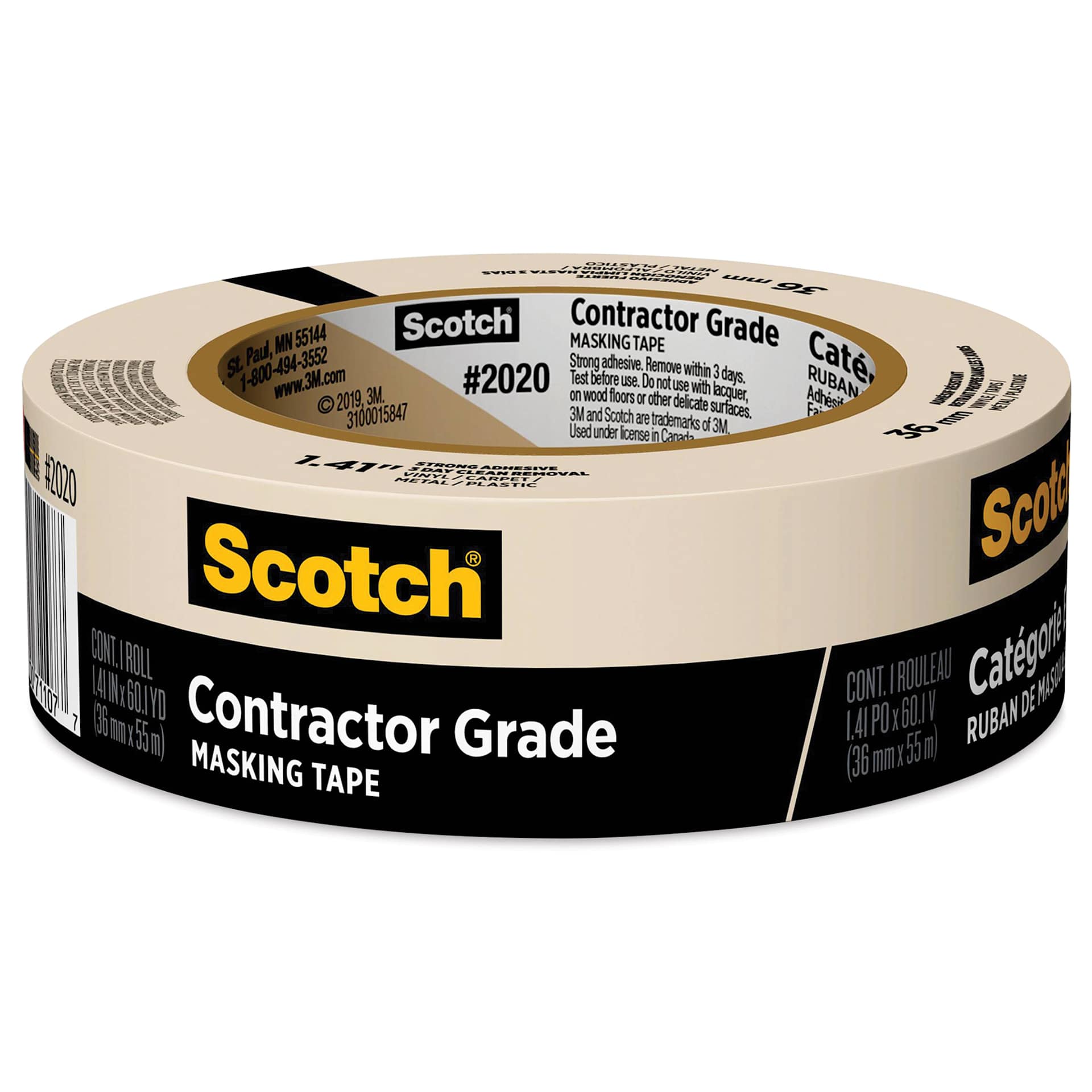 Scotch Contractor Grade Masking Tape, in packaging