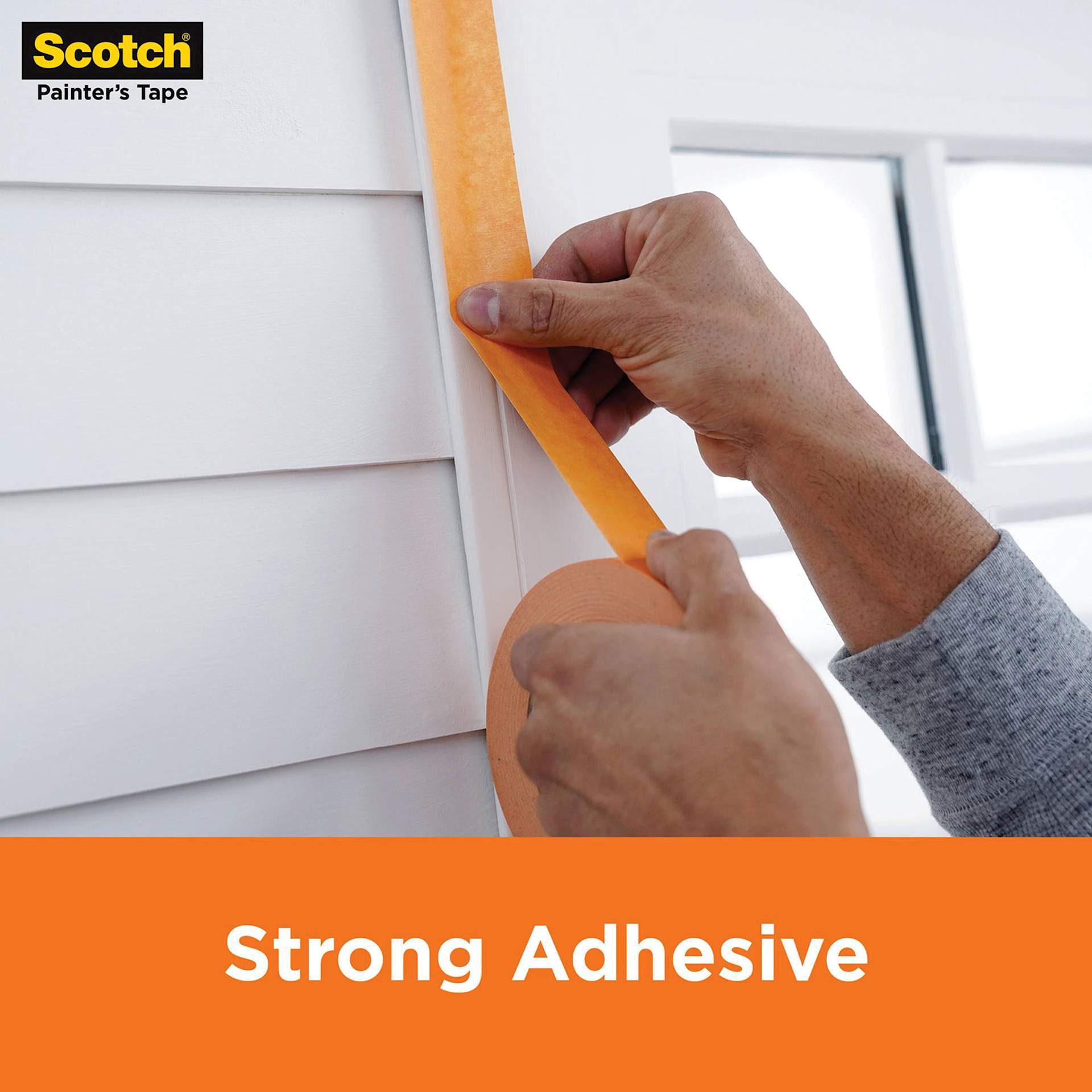 Scotch Heavy Duty Masking Tape, being applied to trim