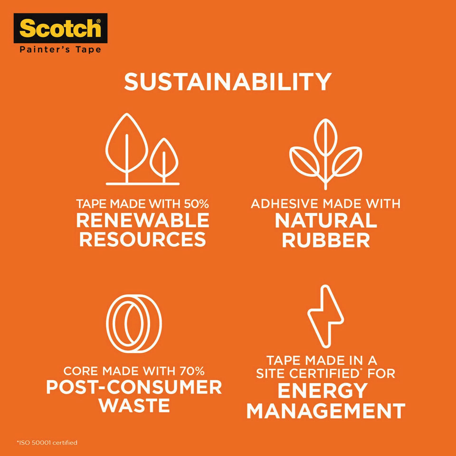 Scotch Heavy Duty Masking Tape, environmental sustainability features