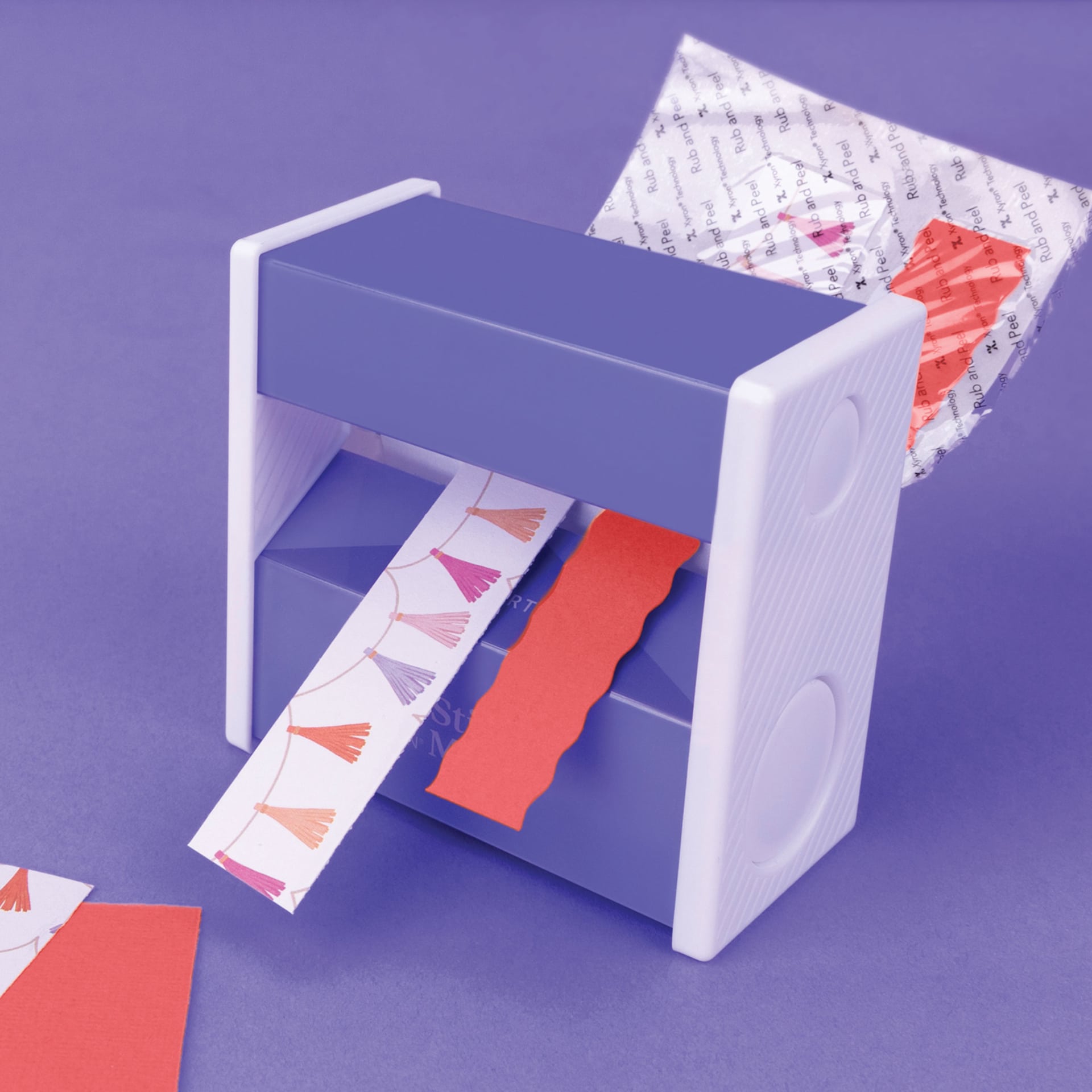 Xyron Sticker Maker, stickers being created