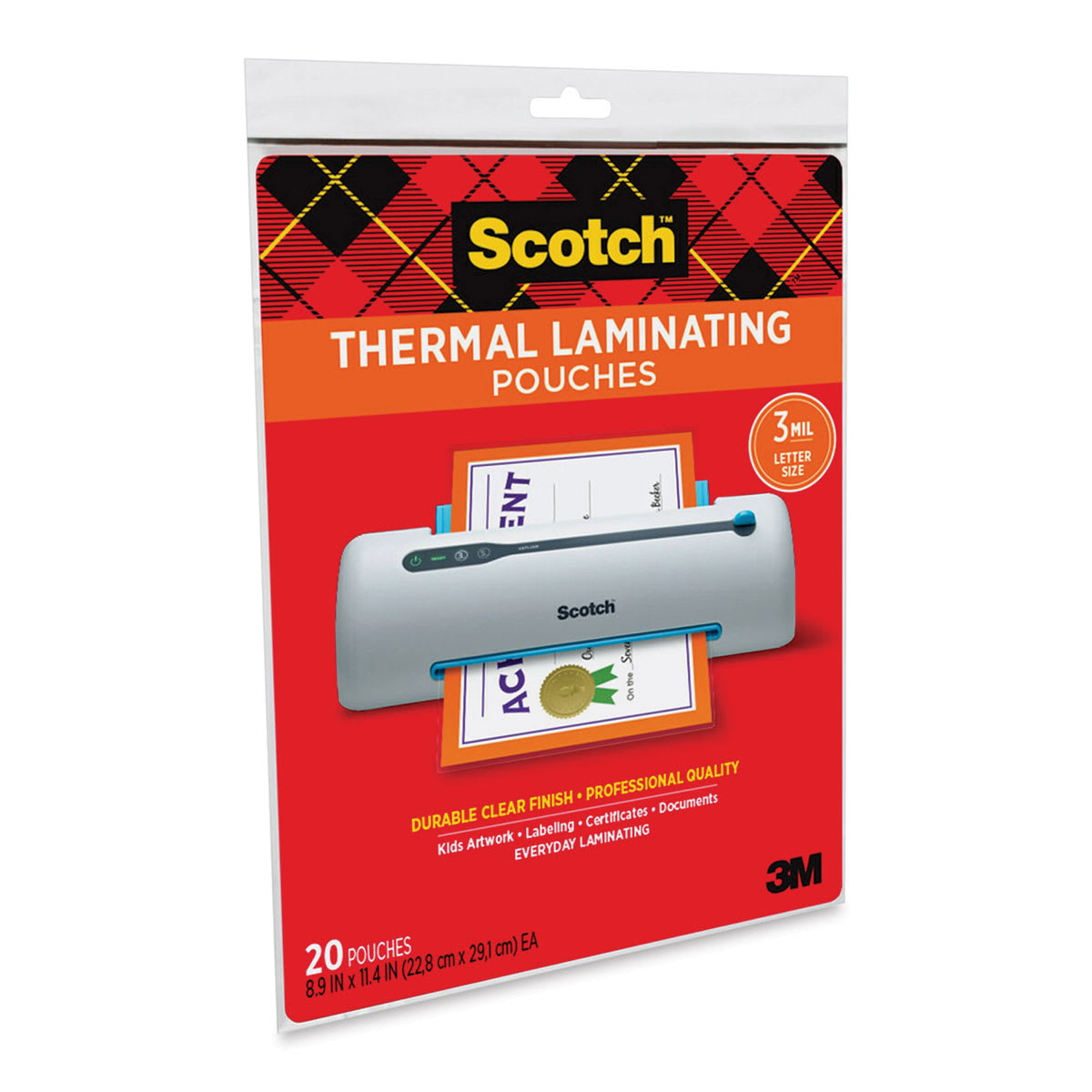 Scotch Thermal Laminating Pouches - 8-1/2" x 11", Pkg of 20