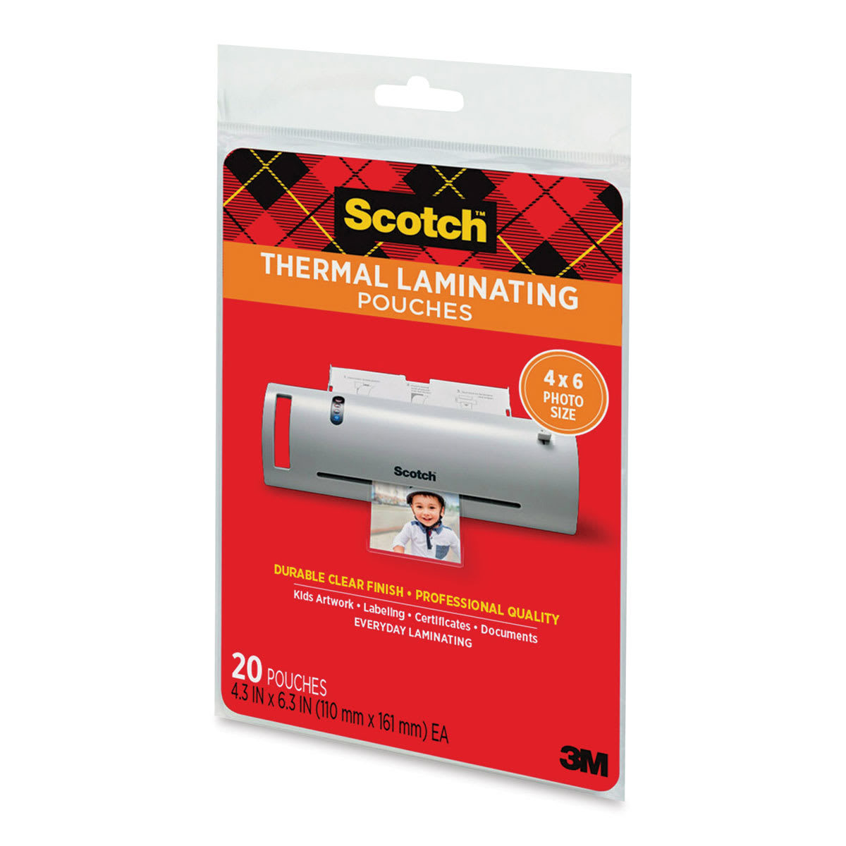 Scotch Thermal Laminating Pouches - 4" x 6", Pkg of 20