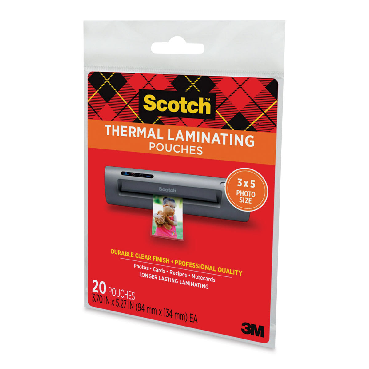 Scotch Thermal Laminating Pouches - 3-1/2" x 5", Pkg of 20
