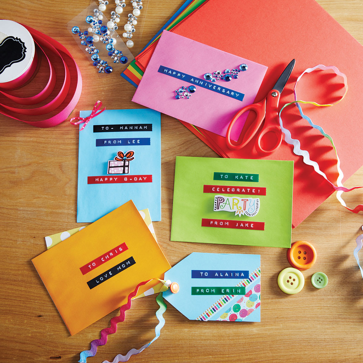 Dymo Xpress Embossing Label Maker - Labels on Gift tags
