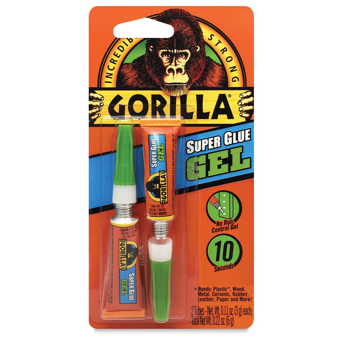 Gorilla Glue Super Glue Gel - Pkg of 2 front of packaging