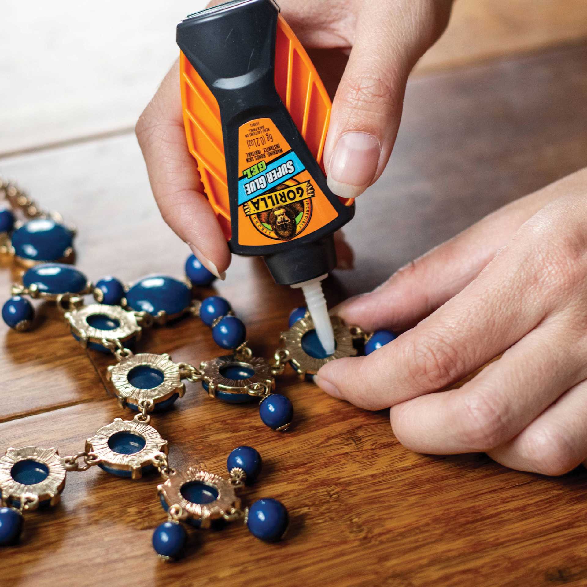 Gorilla Super Glue Gel - Micro Precise, 0.21 oz - in use to repair necklace