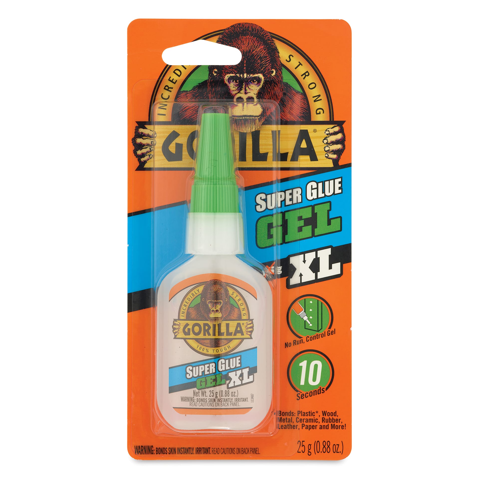 Gorilla XL Super Glue Gel- 0.8 oz - front of packaging