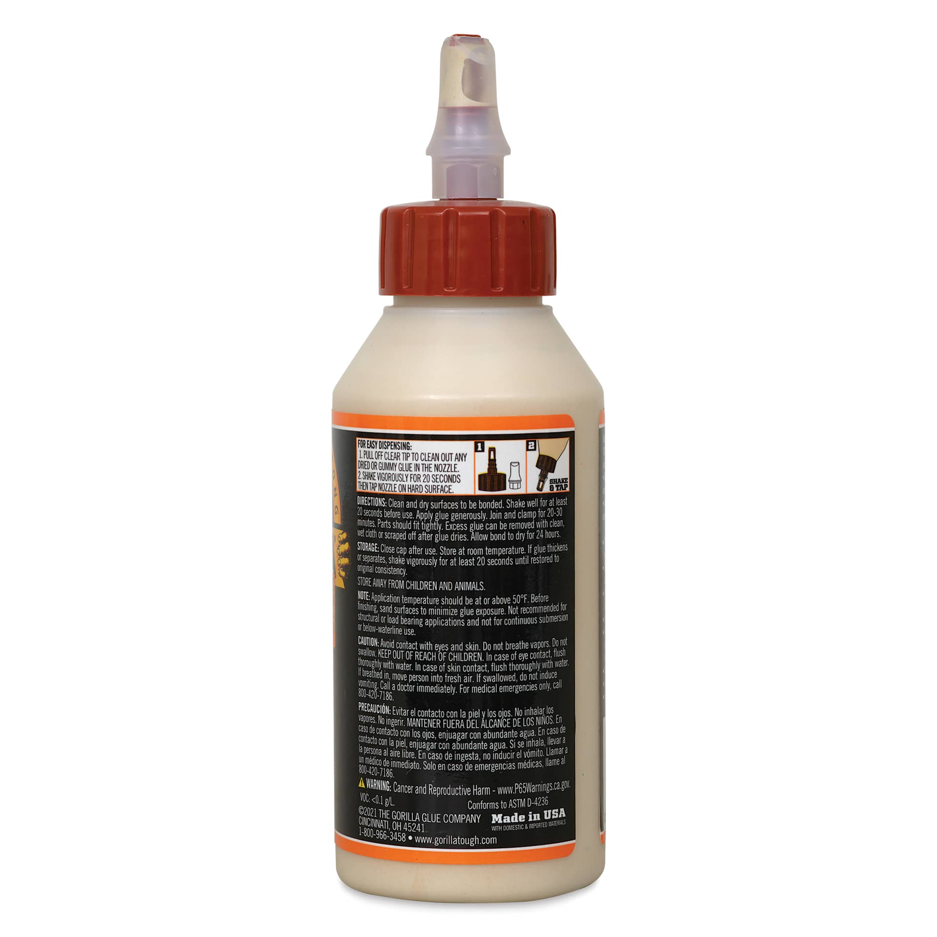 Gorilla Ultimate Wood Glue - 8 oz - side of bottle