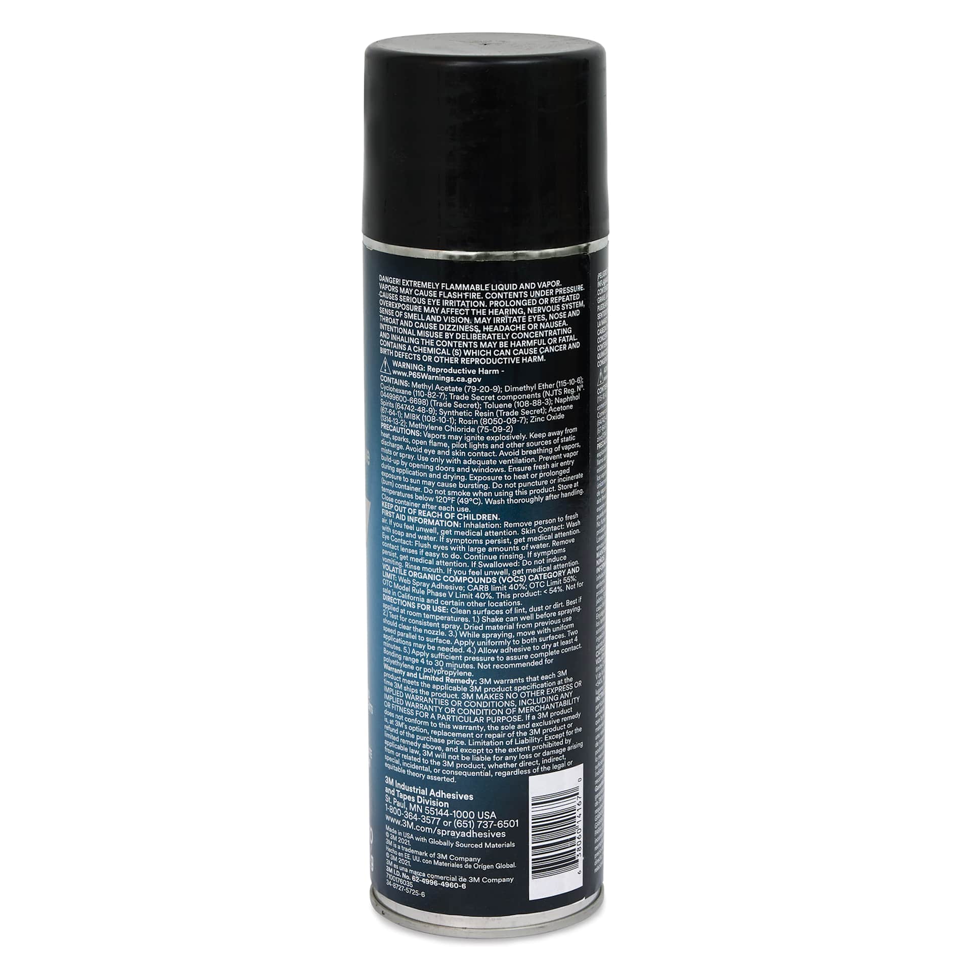 3M Rubber & Vinyl 80 Spray Adhesive - 19 oz, back of can