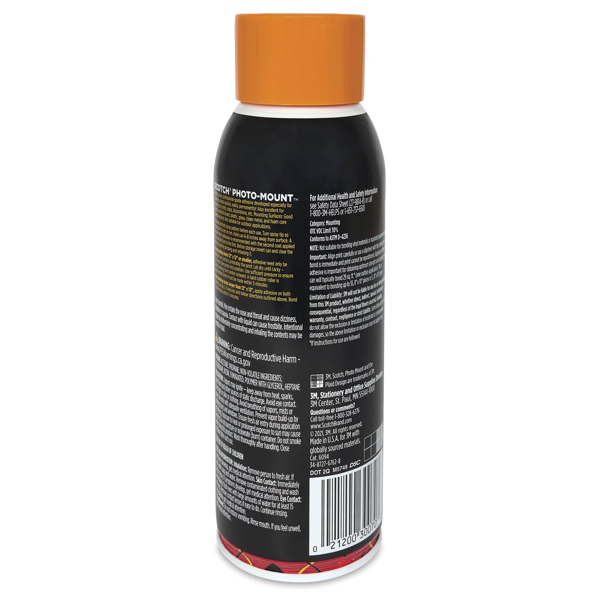Scotch Photo Mount Spray Adhesive - 10 oz - back