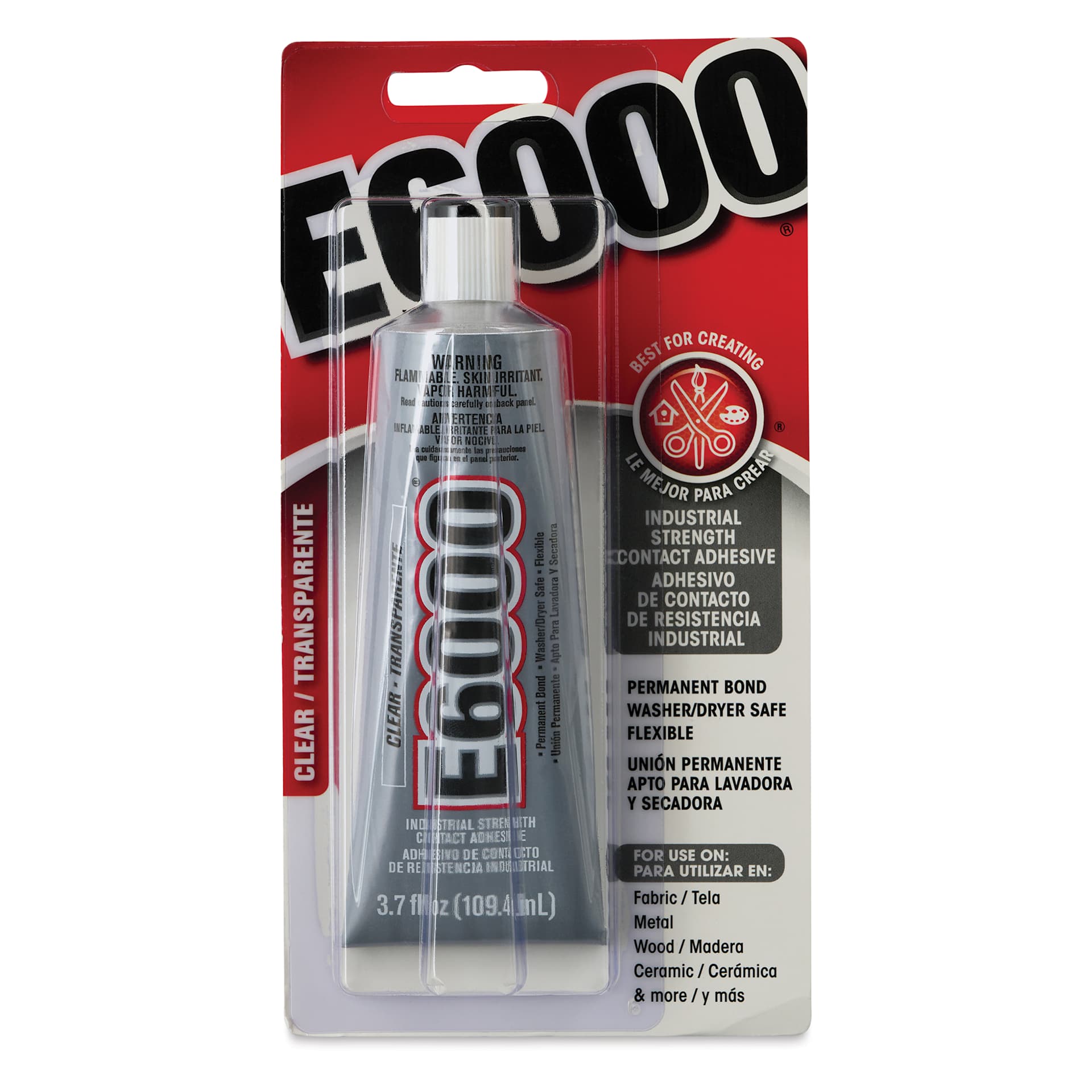 E6000 Industrial Strength Contact Adhesive - 3.7 oz, front of packaging