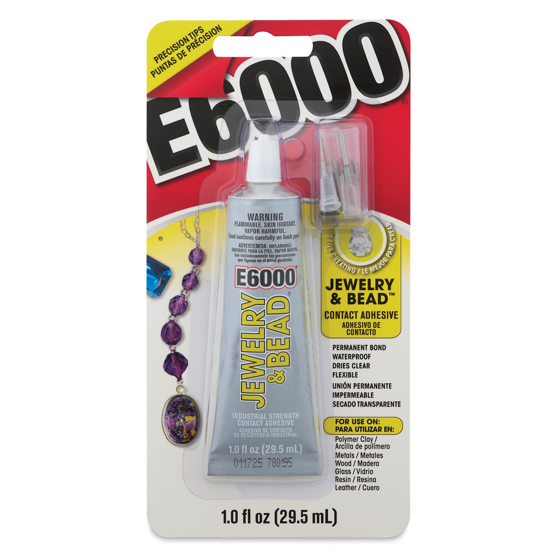 E6000 Jewelry & Bead Industrial Strength Contact Adhesive - 1 oz, front of packaging