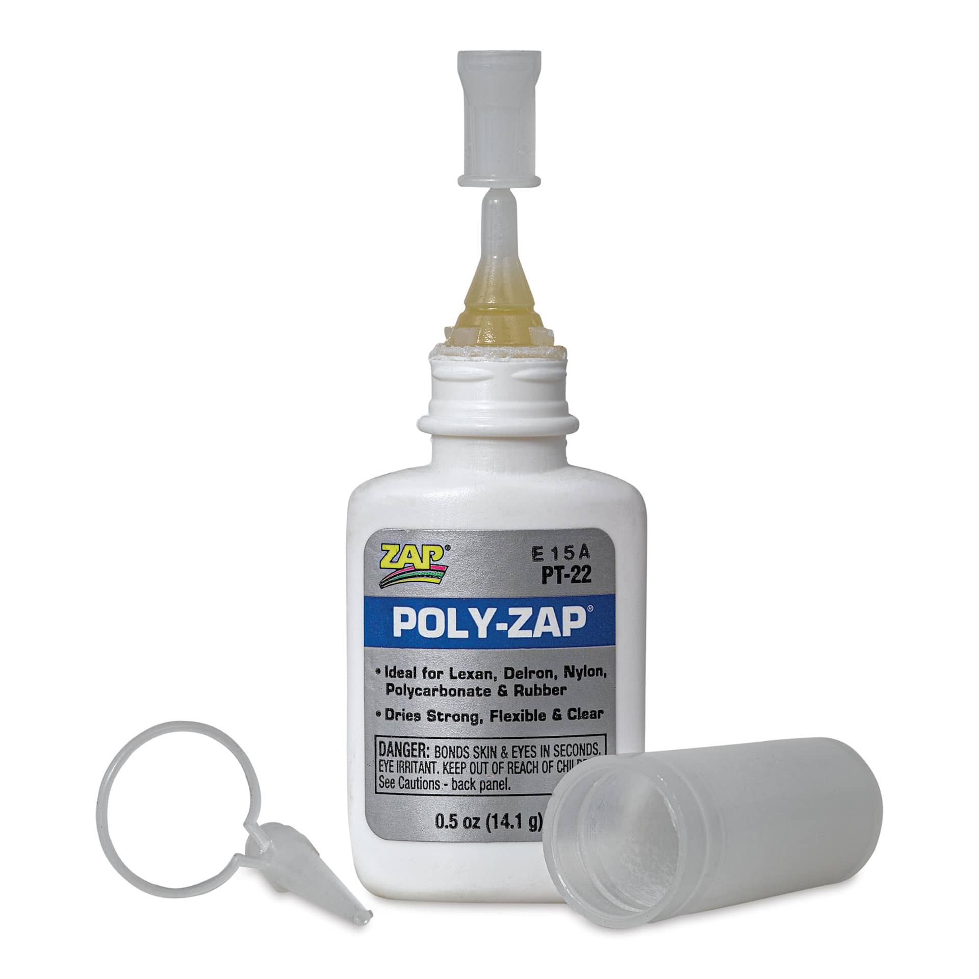 Zap Poly-Zap CA Adhesive - 0.5 oz , front with cap off