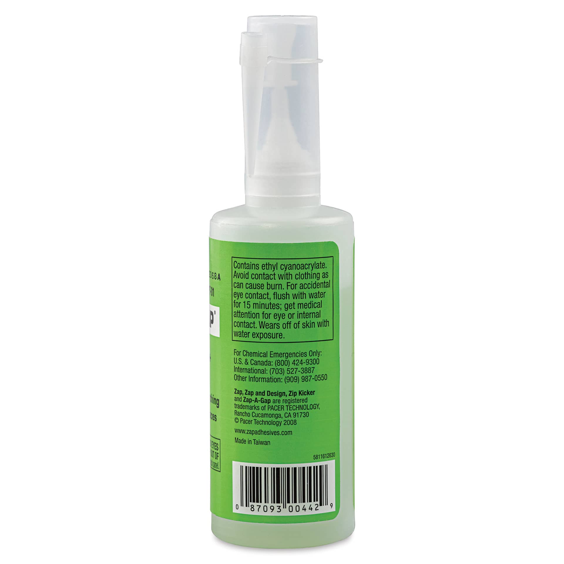 Zap-A-Gap CA+ Adhesive - Medium, 2 oz, back of the packaging