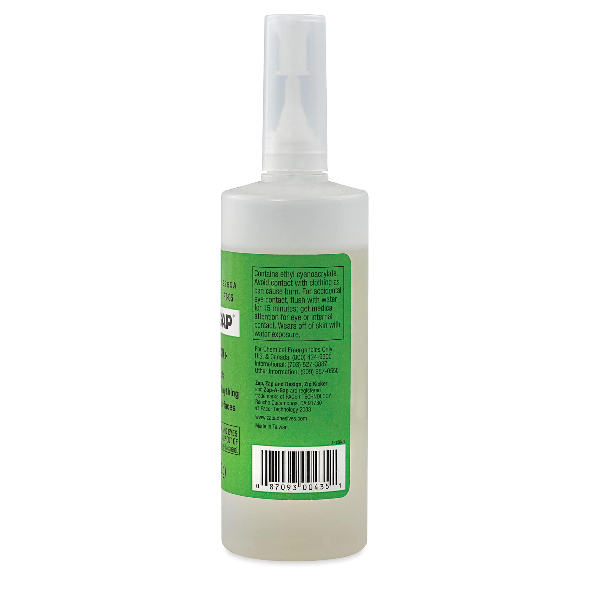 Zap-A-Gap CA+ Adhesive - Medium, 4 oz, back of the packaging