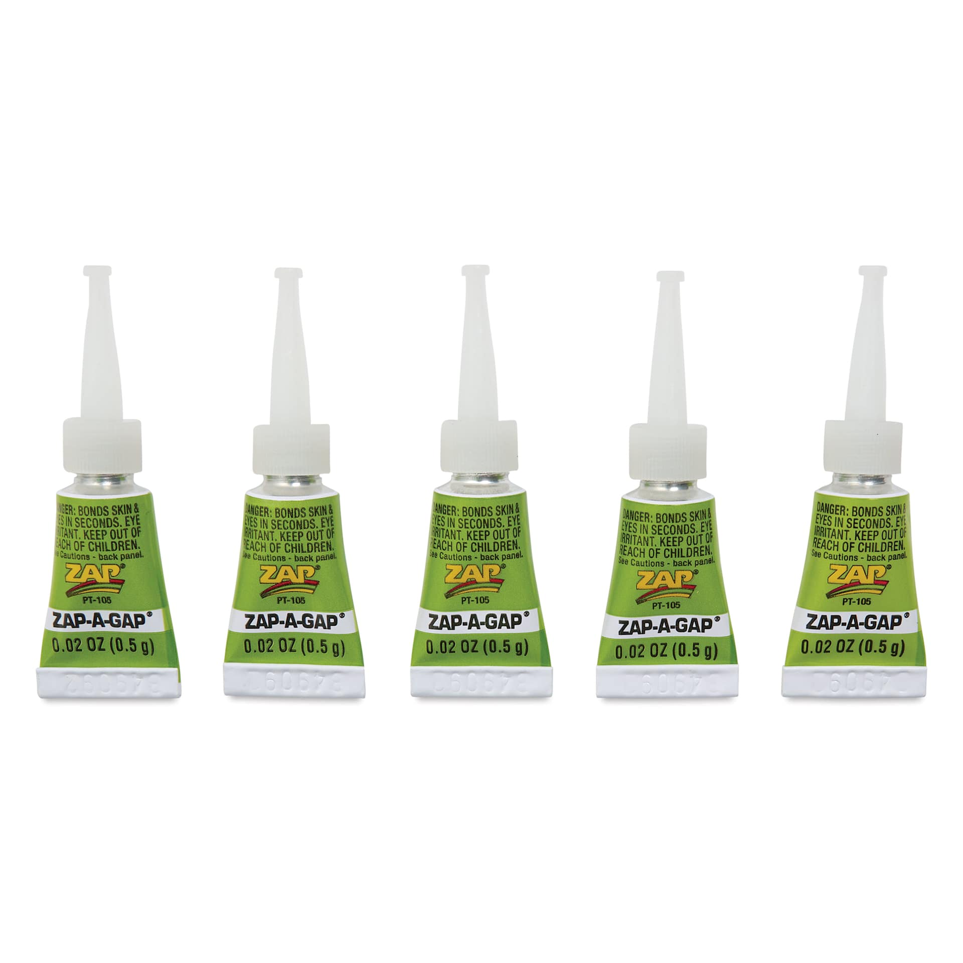 Zap-A-Gap CA+ Adhesive - Single-Use, 0.02 oz, Pkg of 5