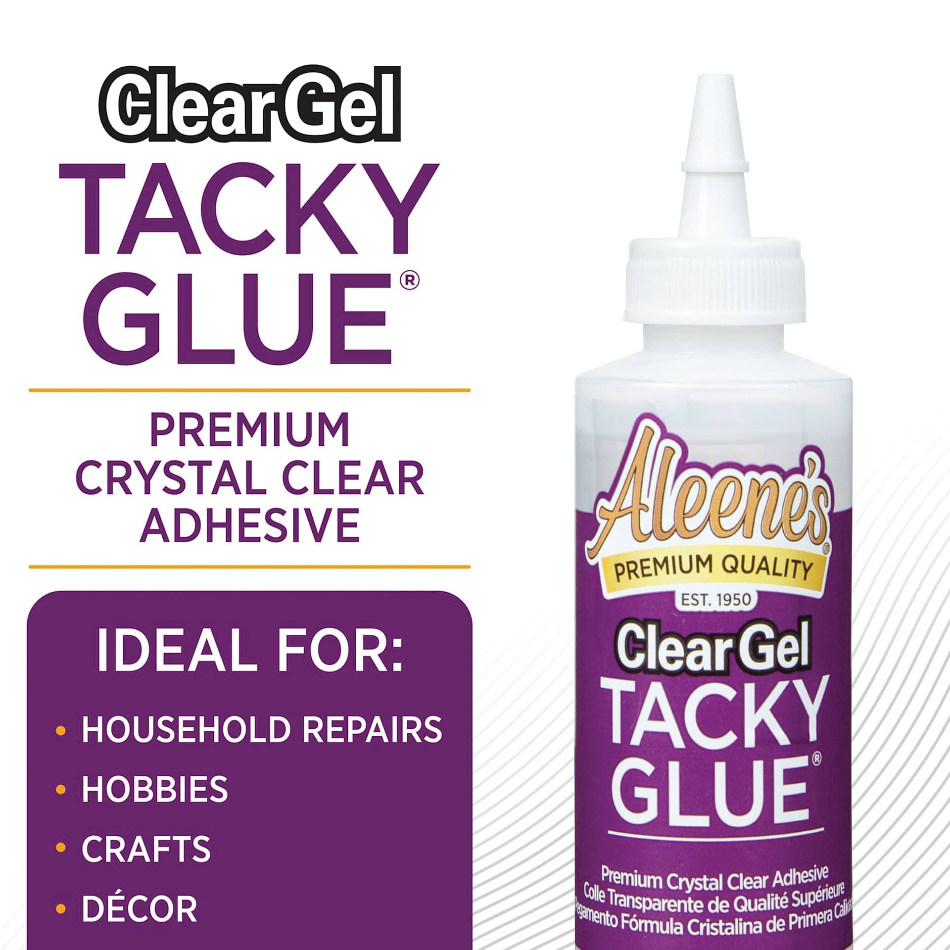 Clea Gel  Tacky Glue: Premium Crystal Clear Adhesive. Ideal for household repairs, hobbies, crafts, and decor. 