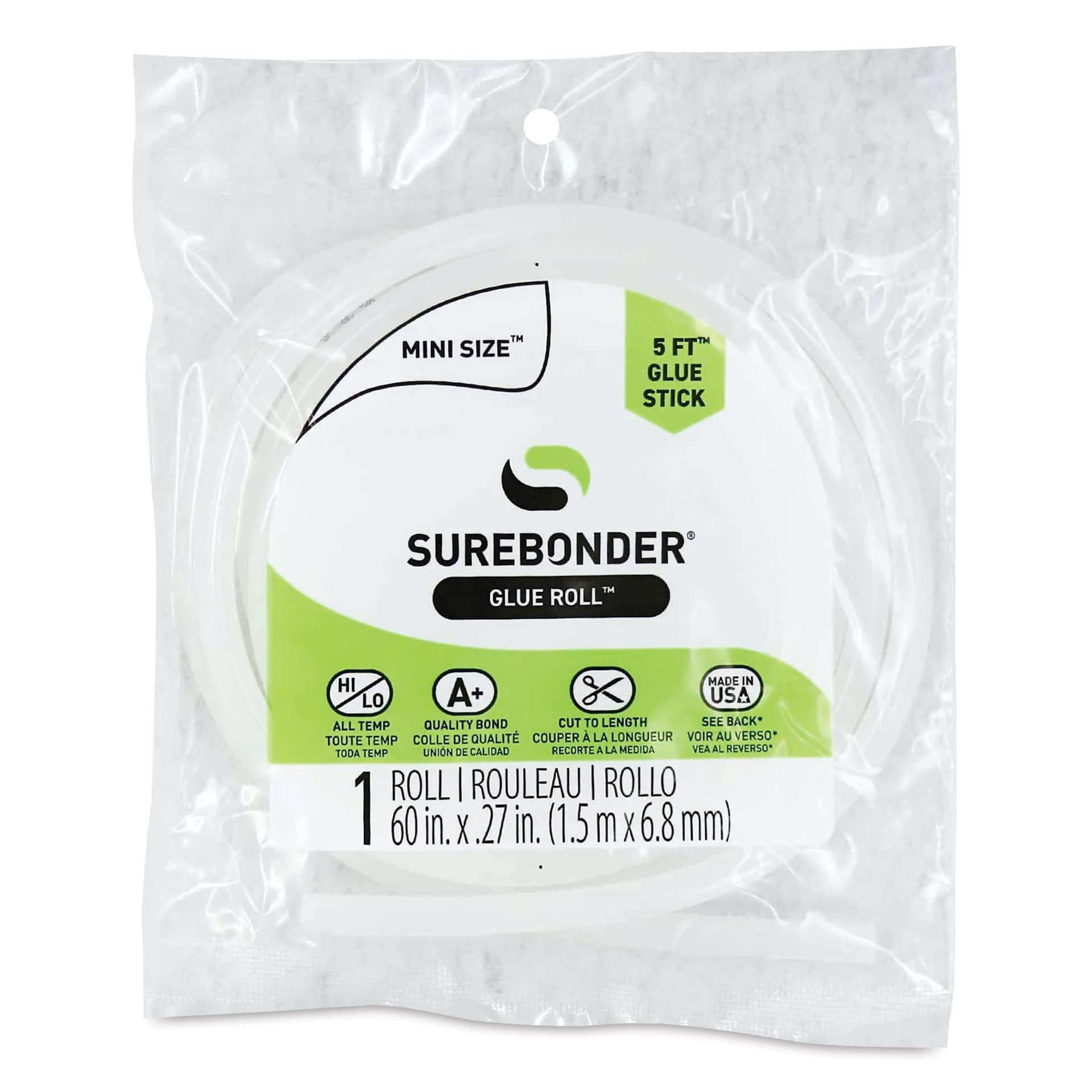 Surebonder Mini Glue Stick - Roll, 5 ft - front of packaging