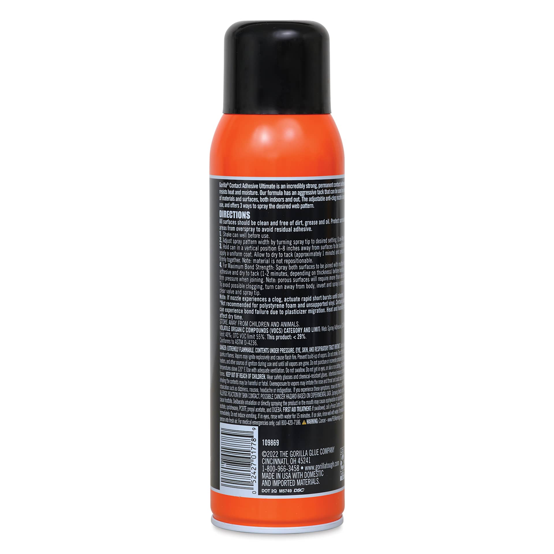 Gorilla Contact Adhesive Ultimate - 12.2 oz - back
