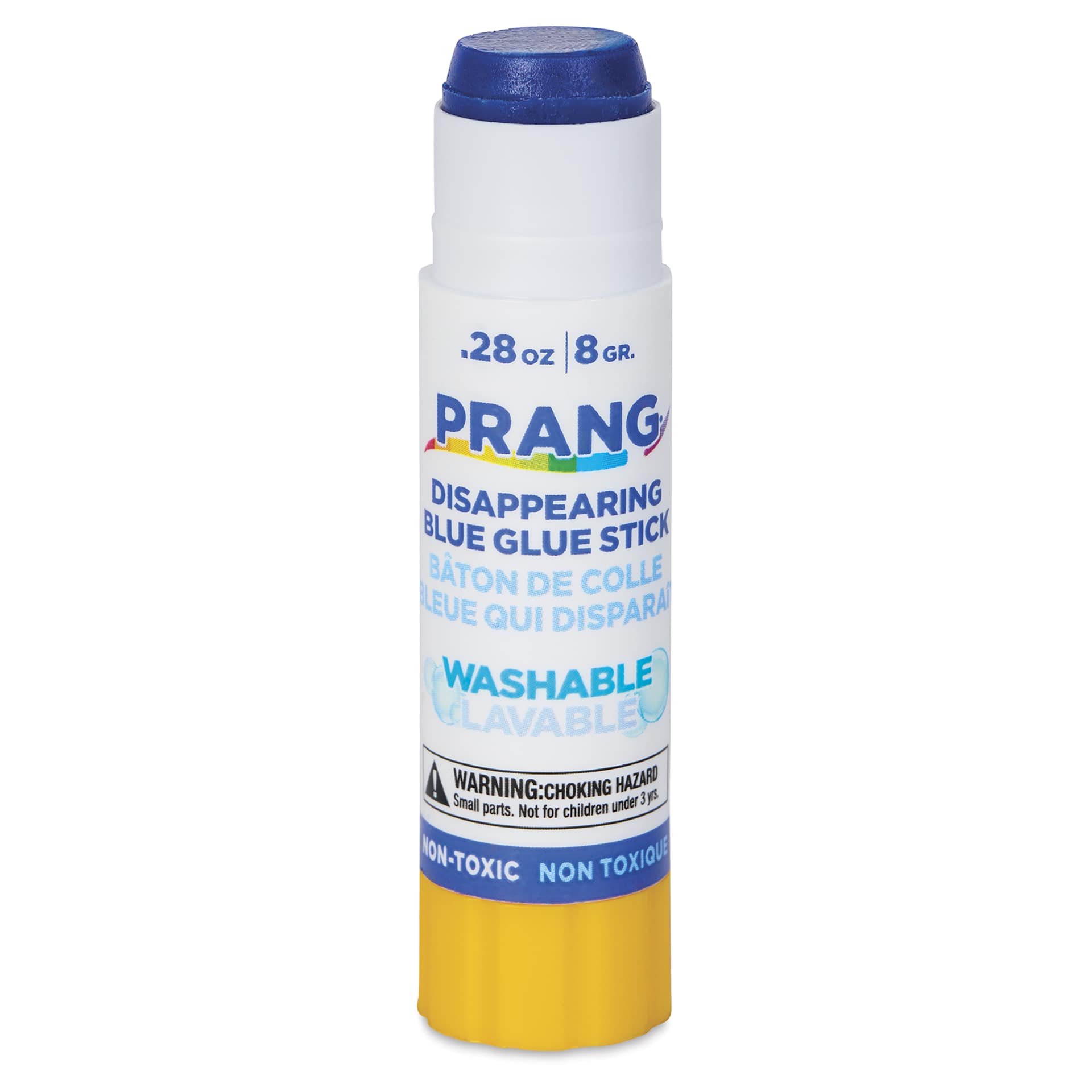 Prang Glue Stick - Blue, 0.28 oz - with cap removed