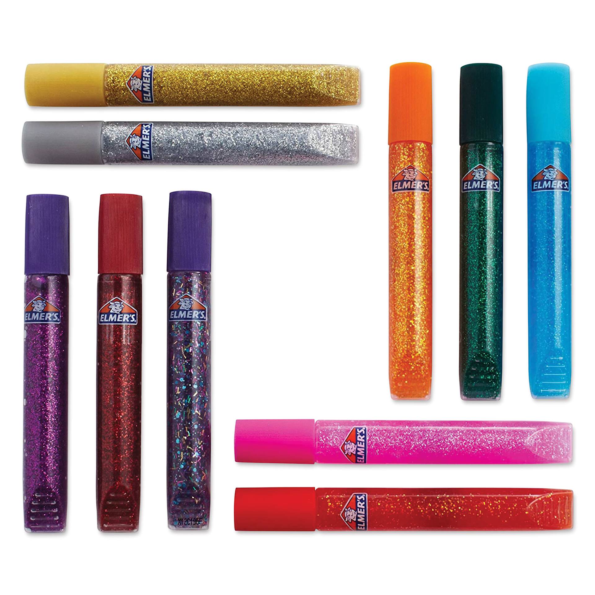Elmer's Rainbow Glitter Glue Pens Set - a variety of 10 glitter glue pens outside the packaging