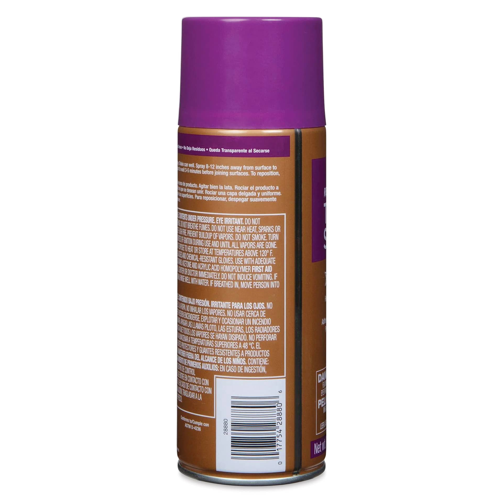 Aleene's Repositionable Tacky Spray - 10 oz back of can