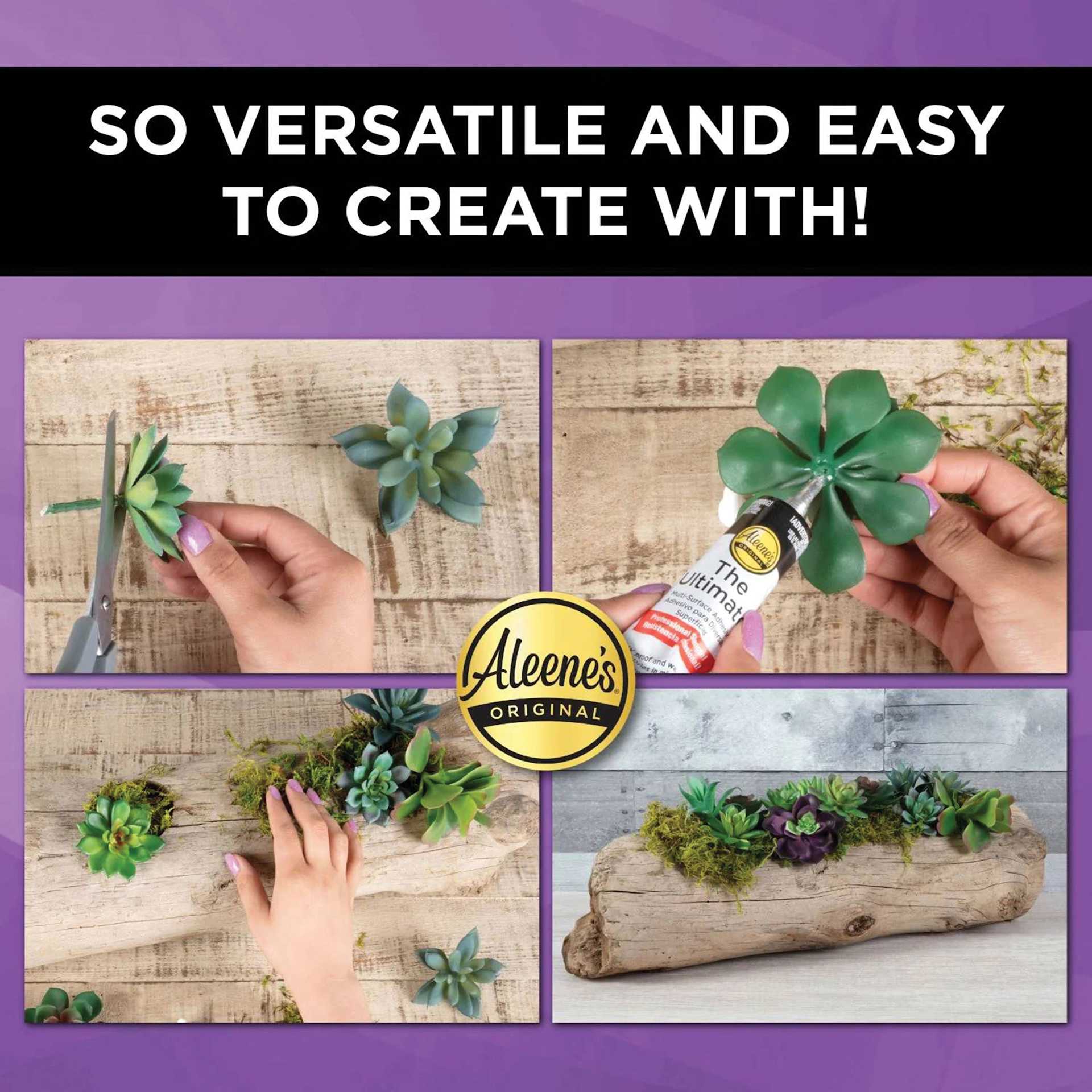 Aleene's The Ultimate Multi-Surface Adhesive - Pkg of 3, 0.1 oz each being used on plant project