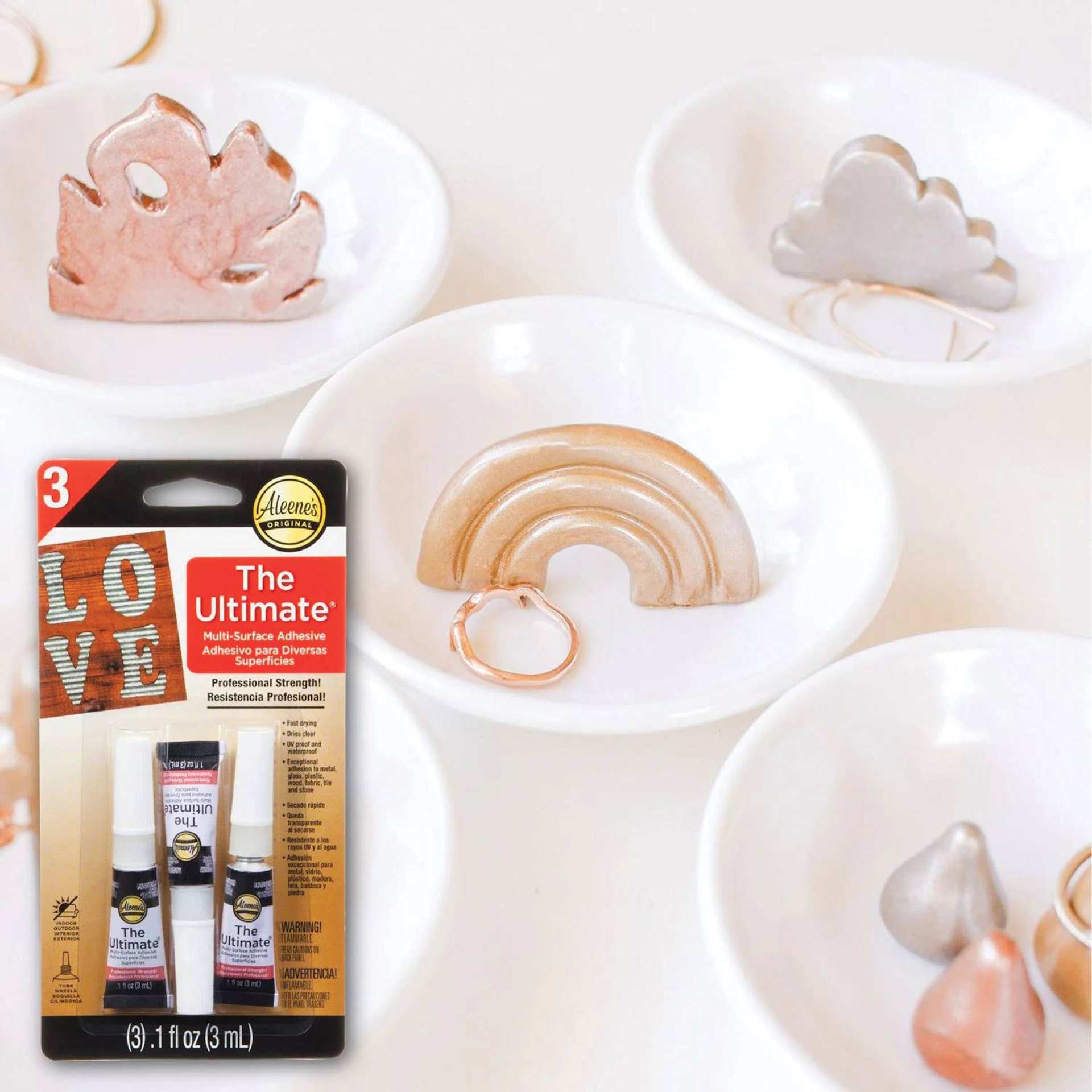 Aleene's The Ultimate Multi-Surface Adhesive - Pkg of 3, 0.1 oz each with various completed projects