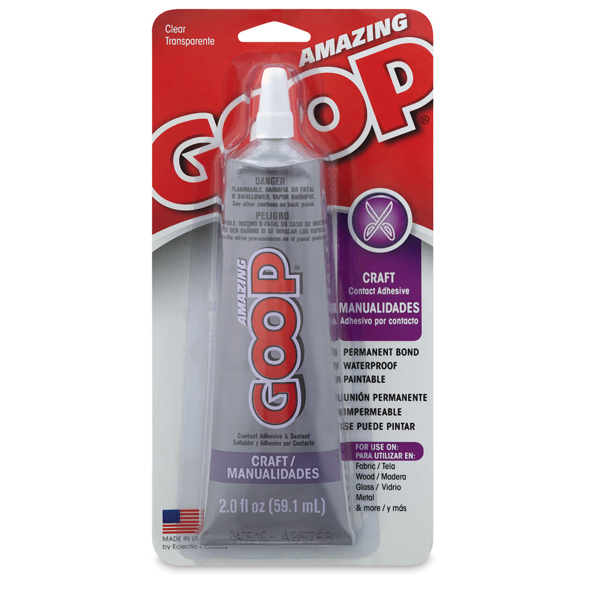 Amazing Goop Craft Glue - Front of blister package showing Tube
